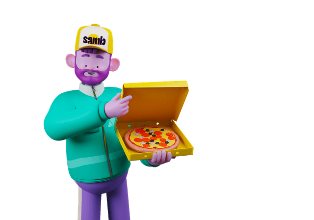 Delivery partner with pizza